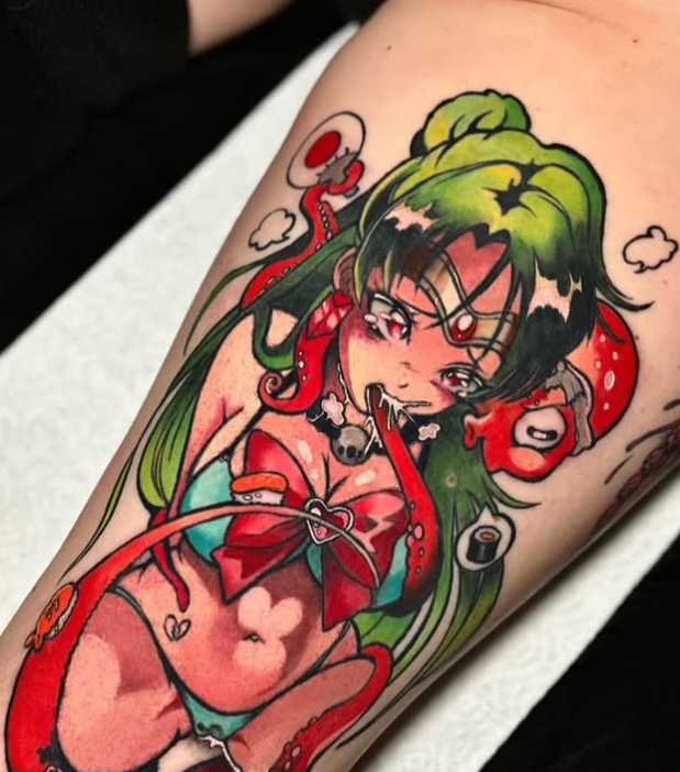 Anime Girl Tattoo