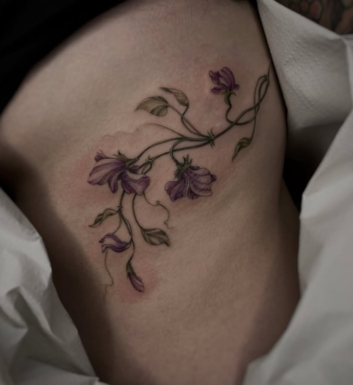 Purple Flowers Tattoo